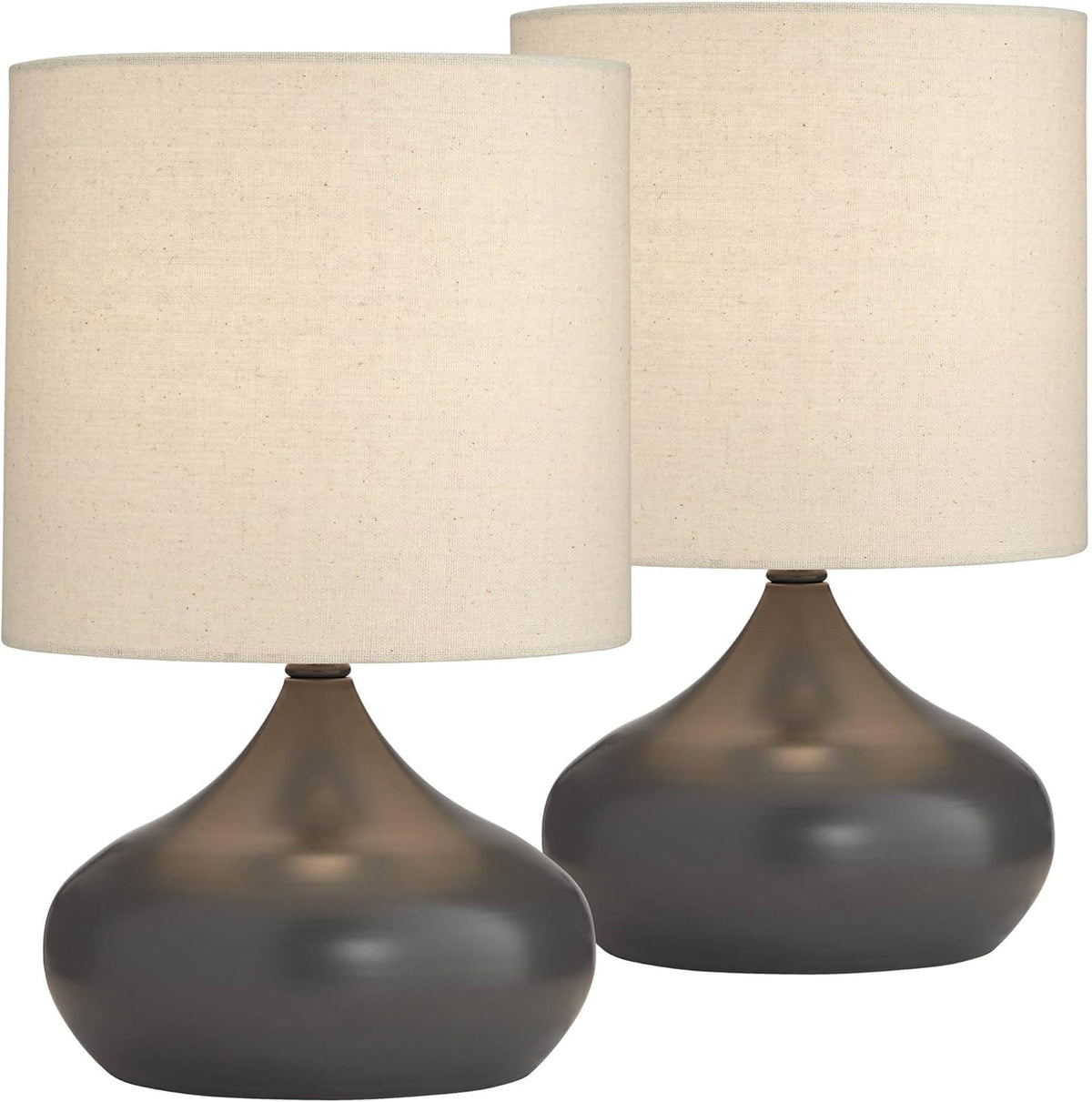 Set of 2 Canary Yellow Metal Mini Accent Lamps O276287