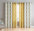 4 Pc Geometric Grommet Top Curtain Set N106603