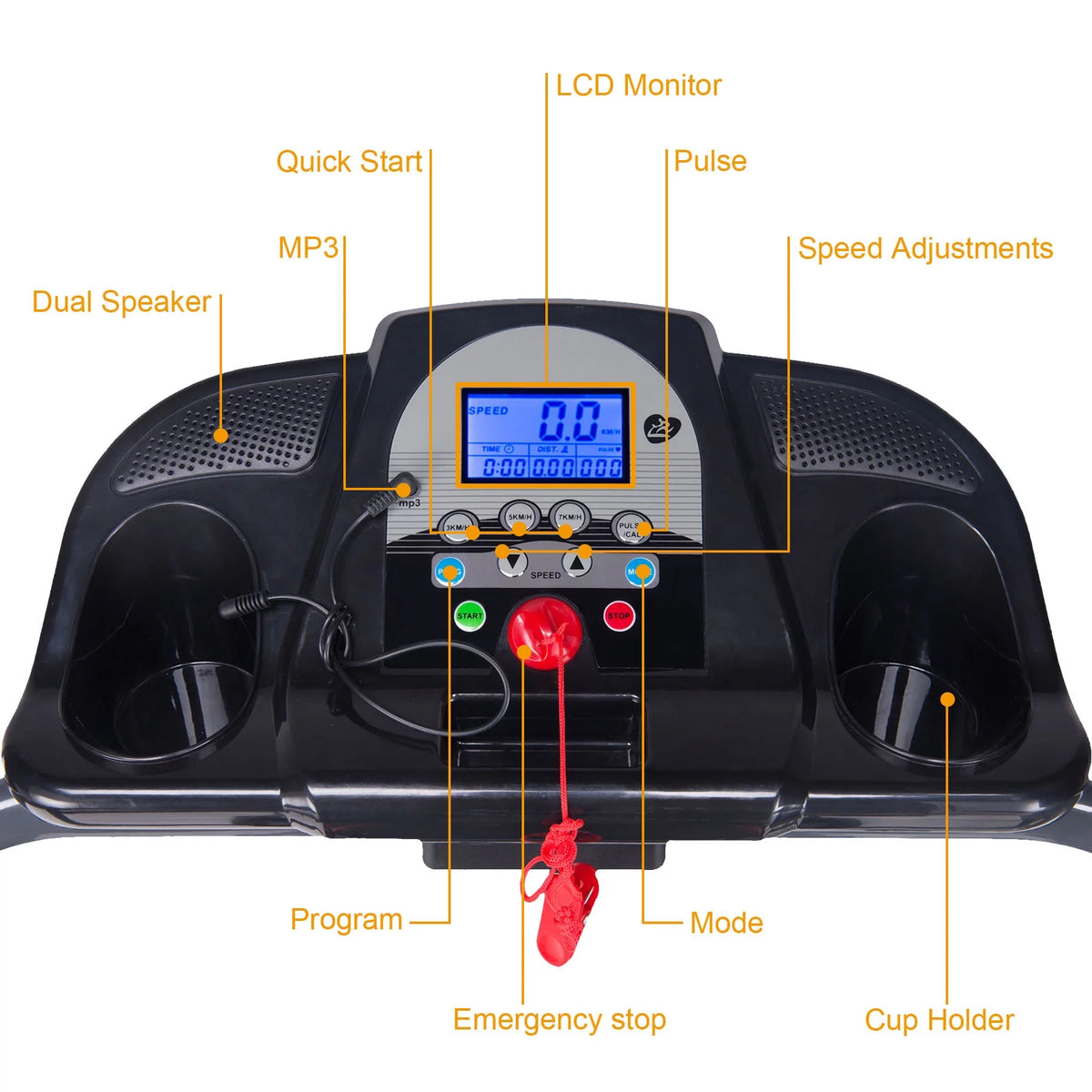 Foldable Incline Motorized Treadmill V4524