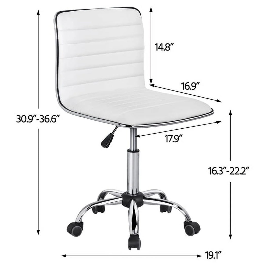 White Foam Task Chair with Swivel & Adjustable Height X5715