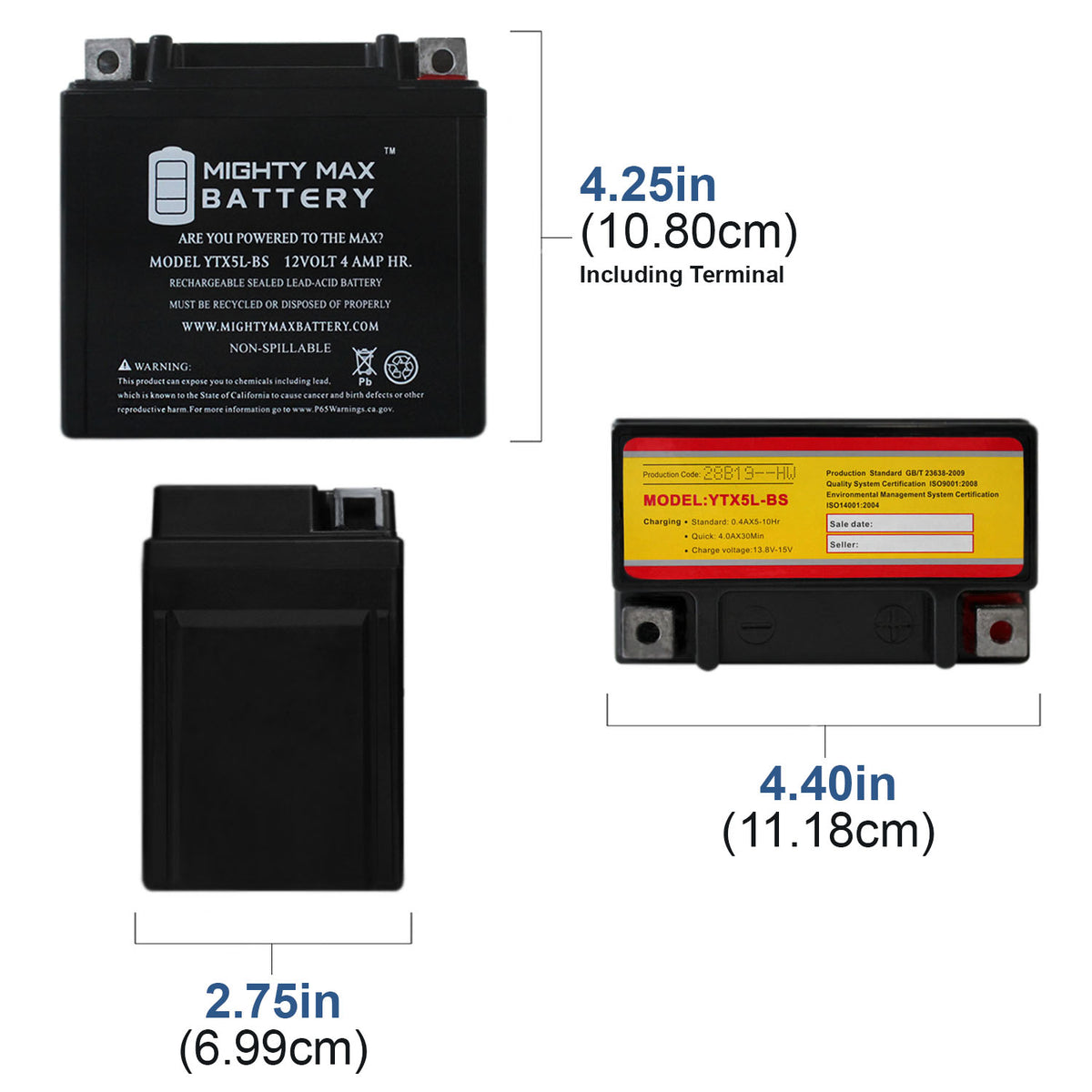 2 Pack Motorcycle Battery T2725
