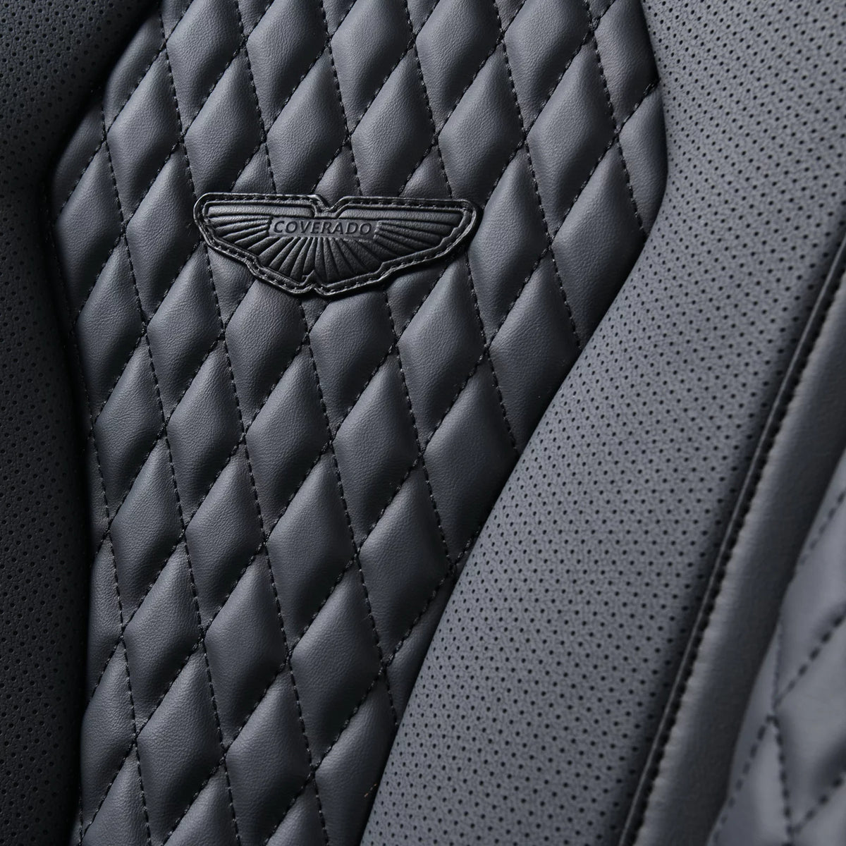 Black 5 Seats Leatherette Car Seat Covers Full Set F543