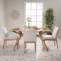 5 Piece Light Beige Natural Oak Dining Set F3729