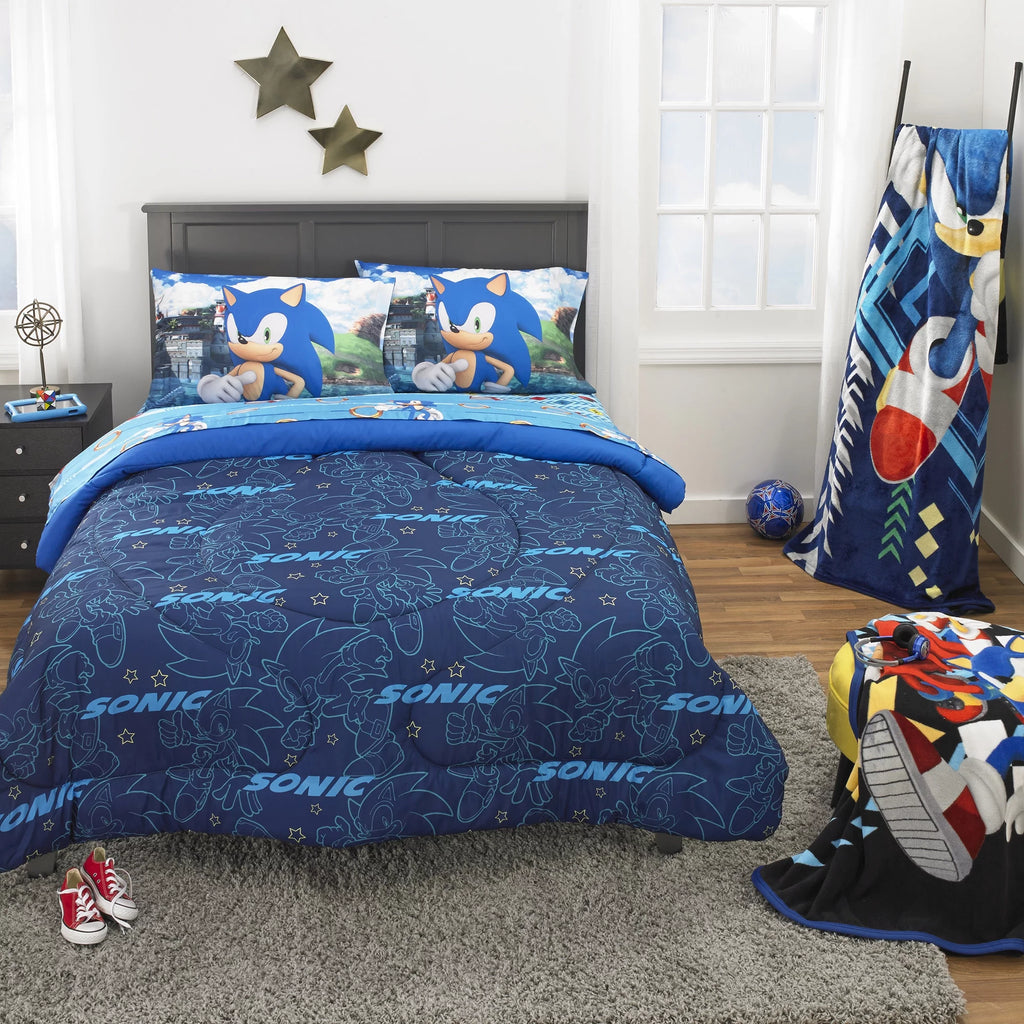 Kids Full Bed in a Bag, Comforter and Sheets, Blue I847