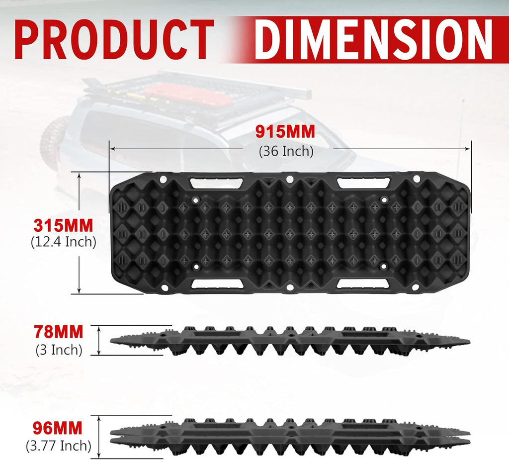 Black Off-Road Traction Boards Pair Recovery Tracks G79609