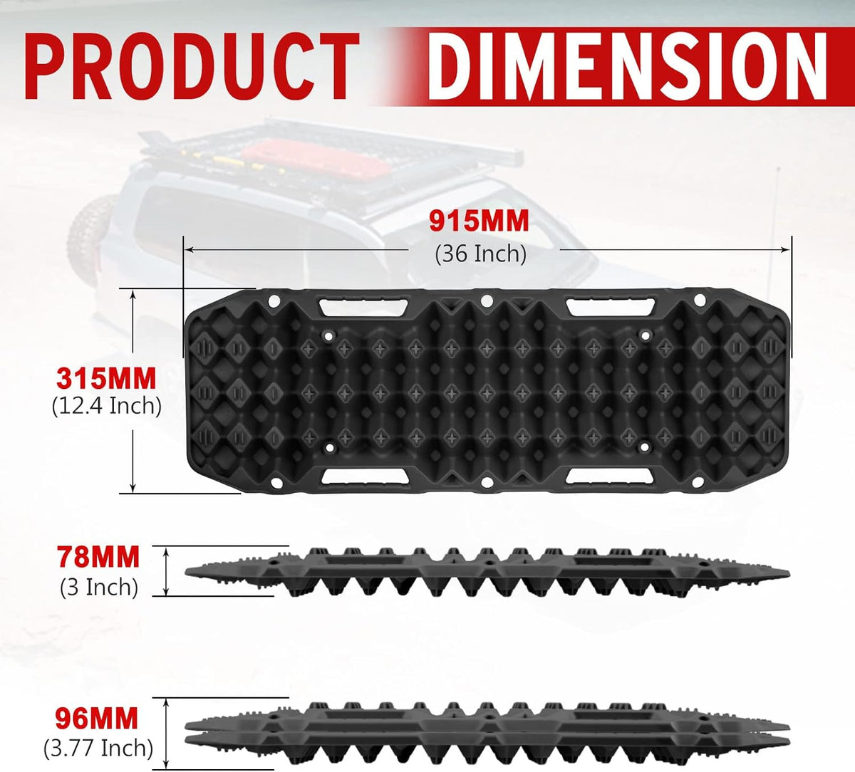 Black Off-Road Traction Boards Pair Recovery Tracks G79609
