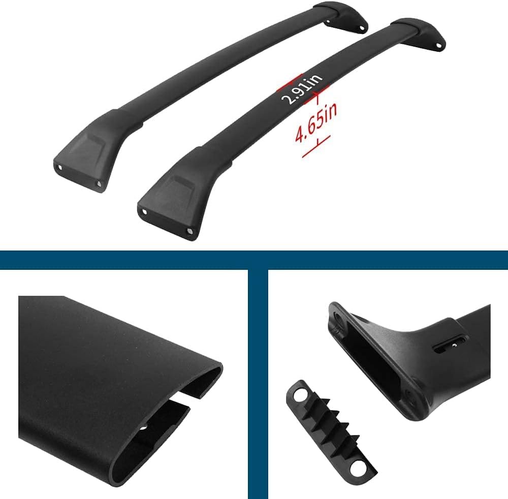 Roof Rail Rack & Cross Bar for Mazda CX-9 2016-2022, All Black X44105