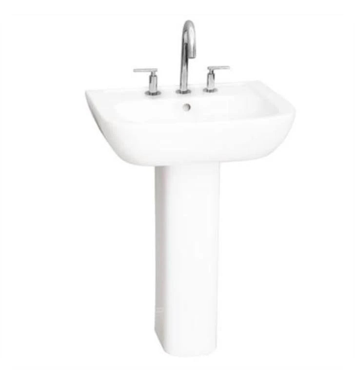 White Single Basin Pedestal Bathroom Sink W965