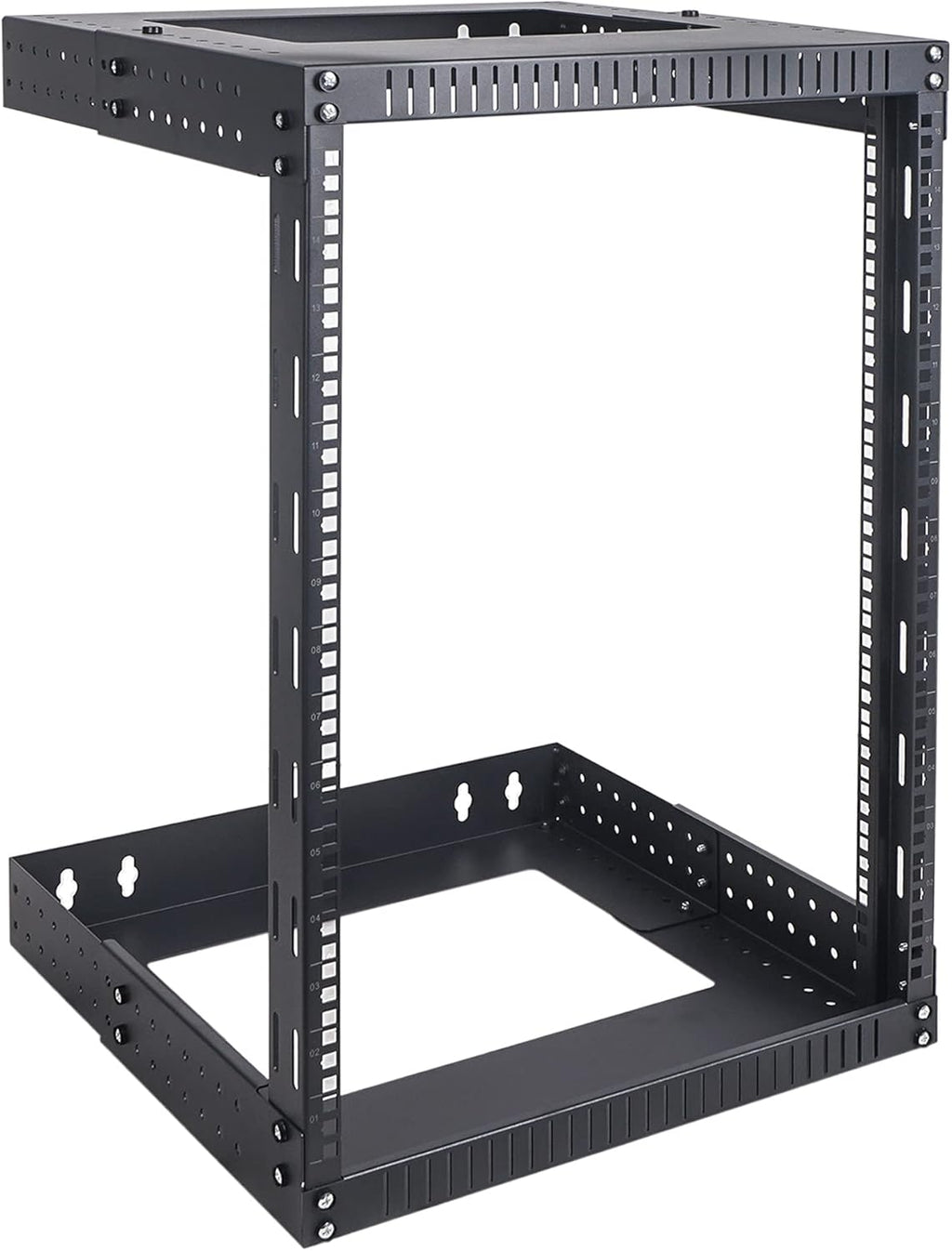 15U Wall-Mount Open Frame Server and Network Equipment Rack with Adjustable Depth 12"-20" L713