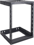15U Wall-Mount Open Frame Server and Network Equipment Rack with Adjustable Depth 12"-20" L713
