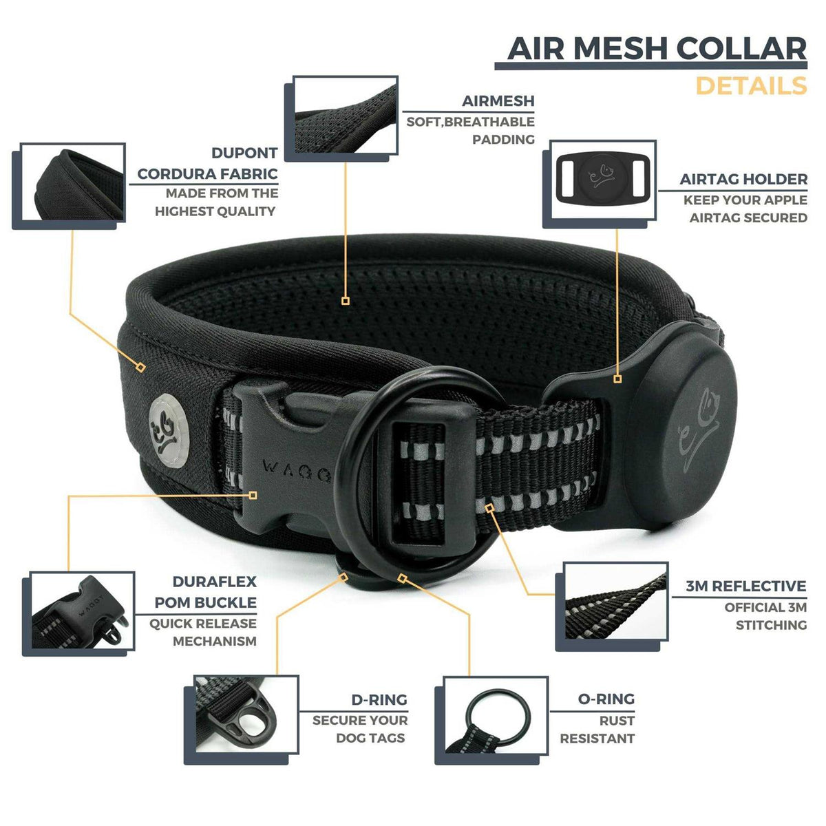 Adjustable Reflective Padded Dog Collar T895393