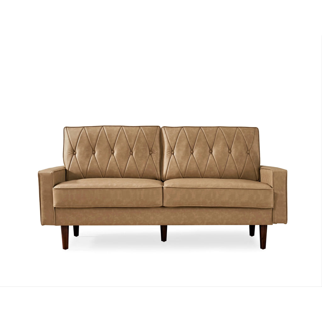 Faux Leather Cushion Back Sofa A128