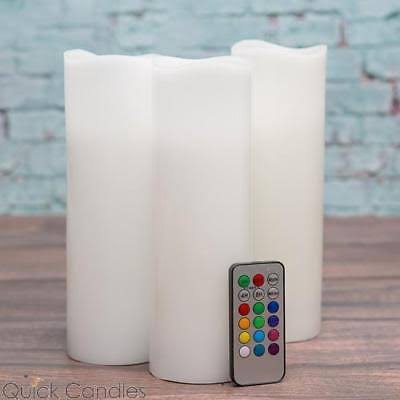Flameless LED Pillar Candle 3 inchx9 inch Set of 2 H1000