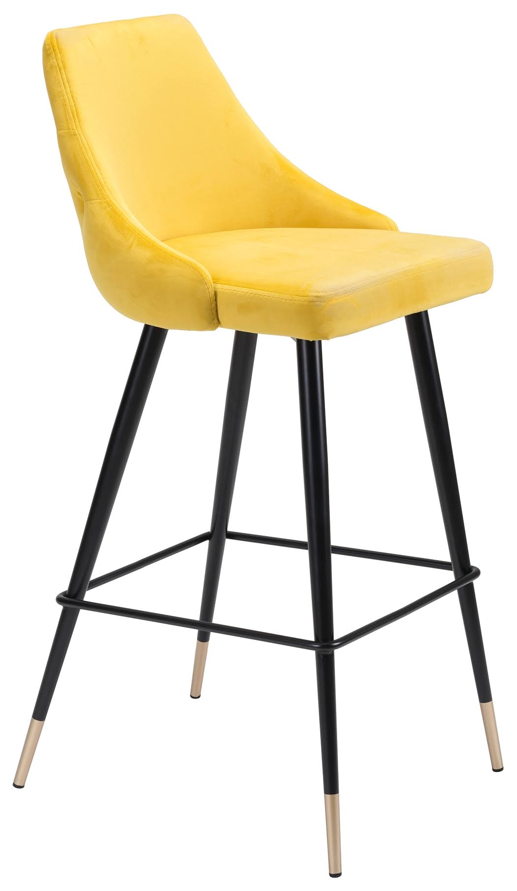 Velvet Bar Height Bar Stool Yellow R384714