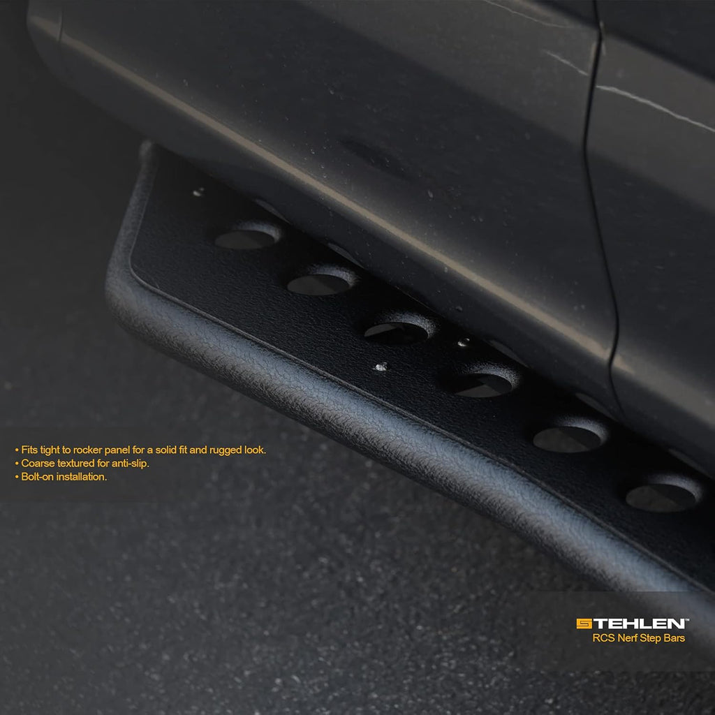 Textured Black Rock Slider Side Step Rail Nerf Bars for Ram 1500 Crew Cab X502