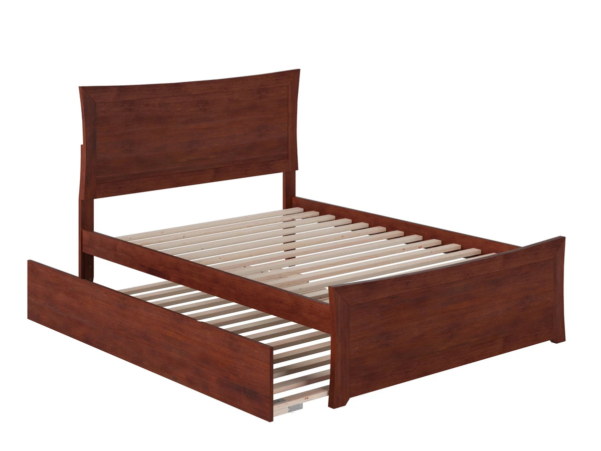 Walnut Full Platform Bed with Trundle R224083