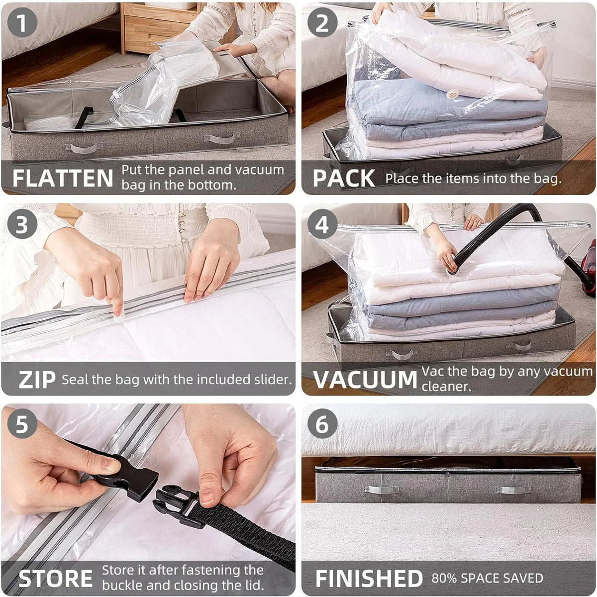 Large Capacity Vacuum Storage Bags, 41 x 17.7 x 6 V439650