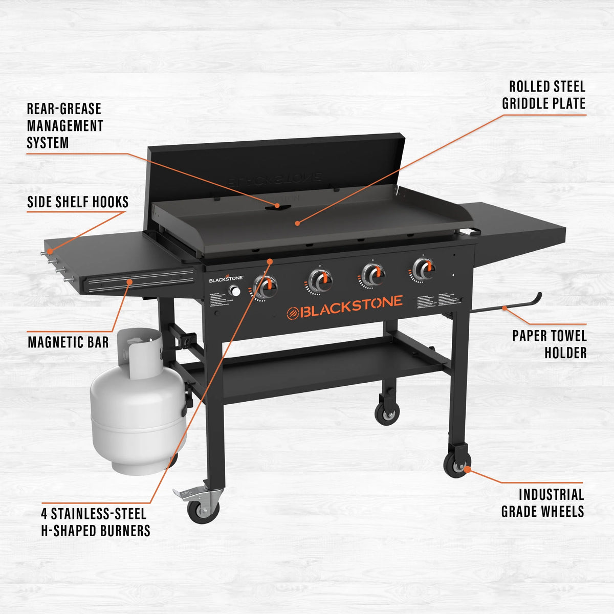 4-Burner 36 Griddle Cooking Station with Hard Cover T151