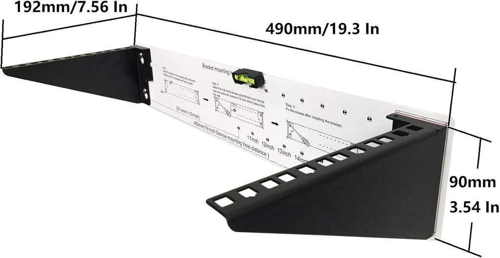 2U Light-Loading Foldable 19 Inches Cold Rolled Steel Vertical Wall Mount Rack L914