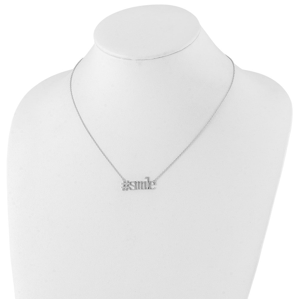 18 inch Sterling Silver Cable Necklace with CZ Pendants D15735