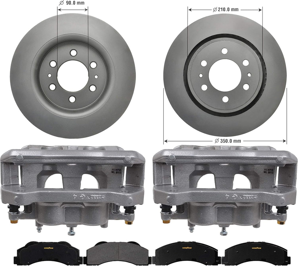 Front Brake Kit Calipers Rotors Ceramic Pads Z79815