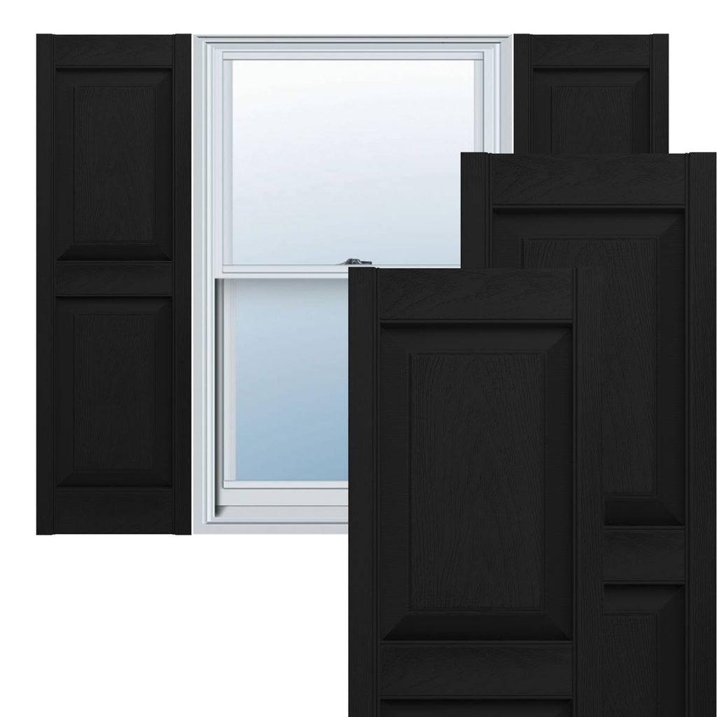 Black Raised Panel Shutters Per Pair H1789
