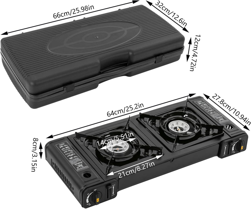 2-Burner Portable Gas Camping Stove R5037