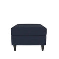 Blue Polyester Blend Square Storage Ottoman O1996