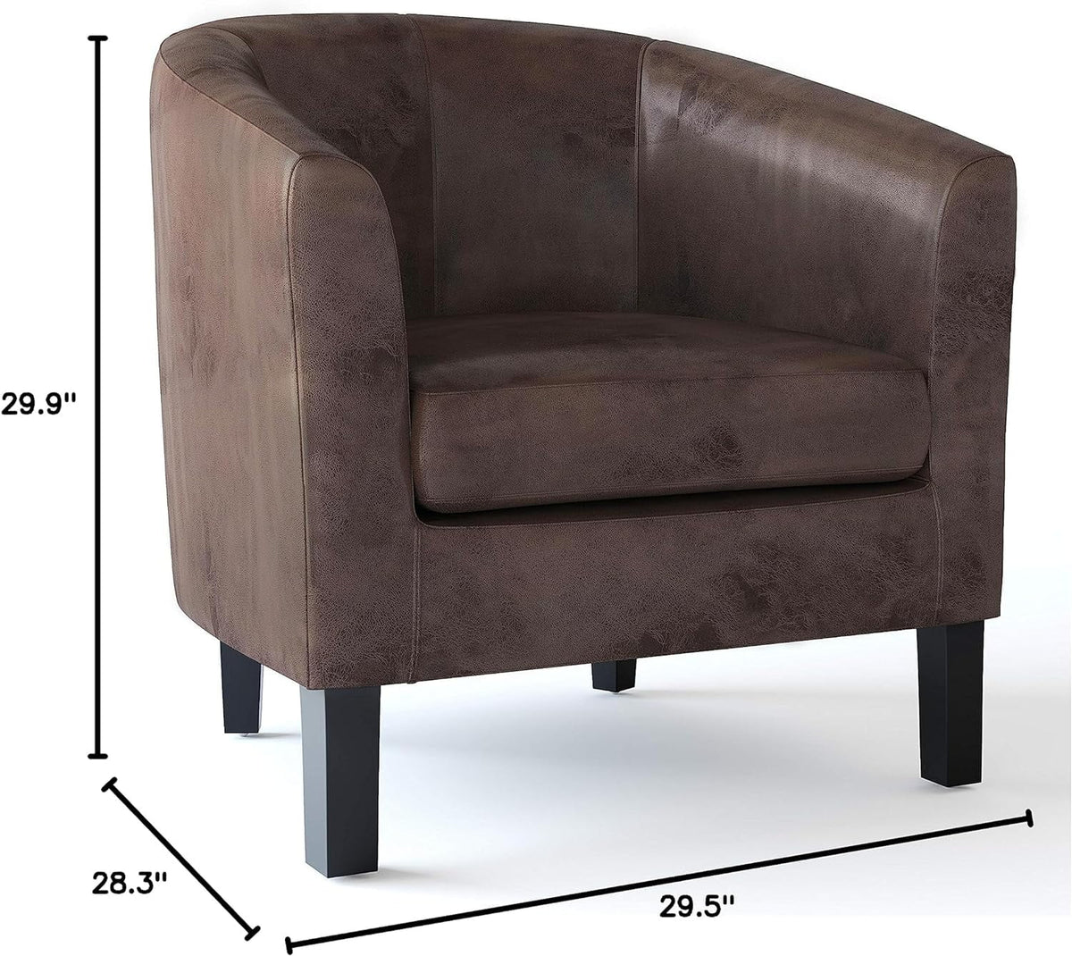 Faux Air Leather Tub Chair with Solid Wood Legs C51634