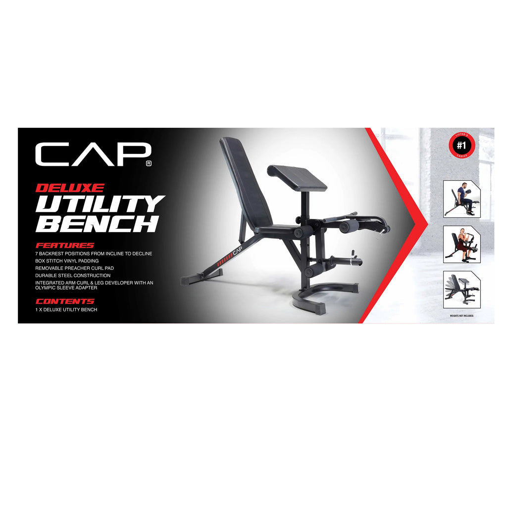 Adjustable Utility Weight Bench with Preacher Curl and Leg Press Attachment P45029