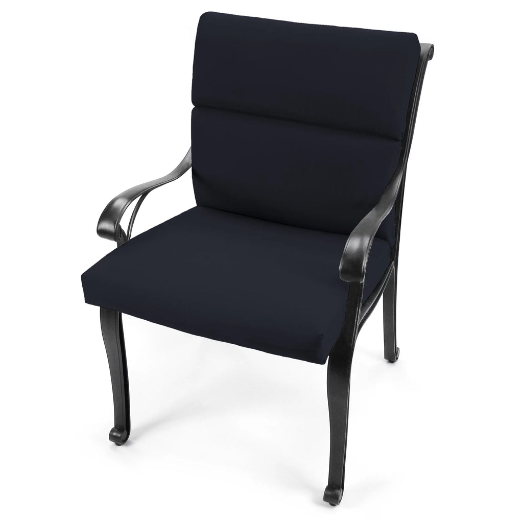 Navy Rectangular Outdoor Chair Cushion with Ties I135527