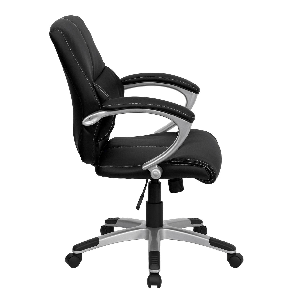 Black Leather Mid-Back Office Chair J332861
