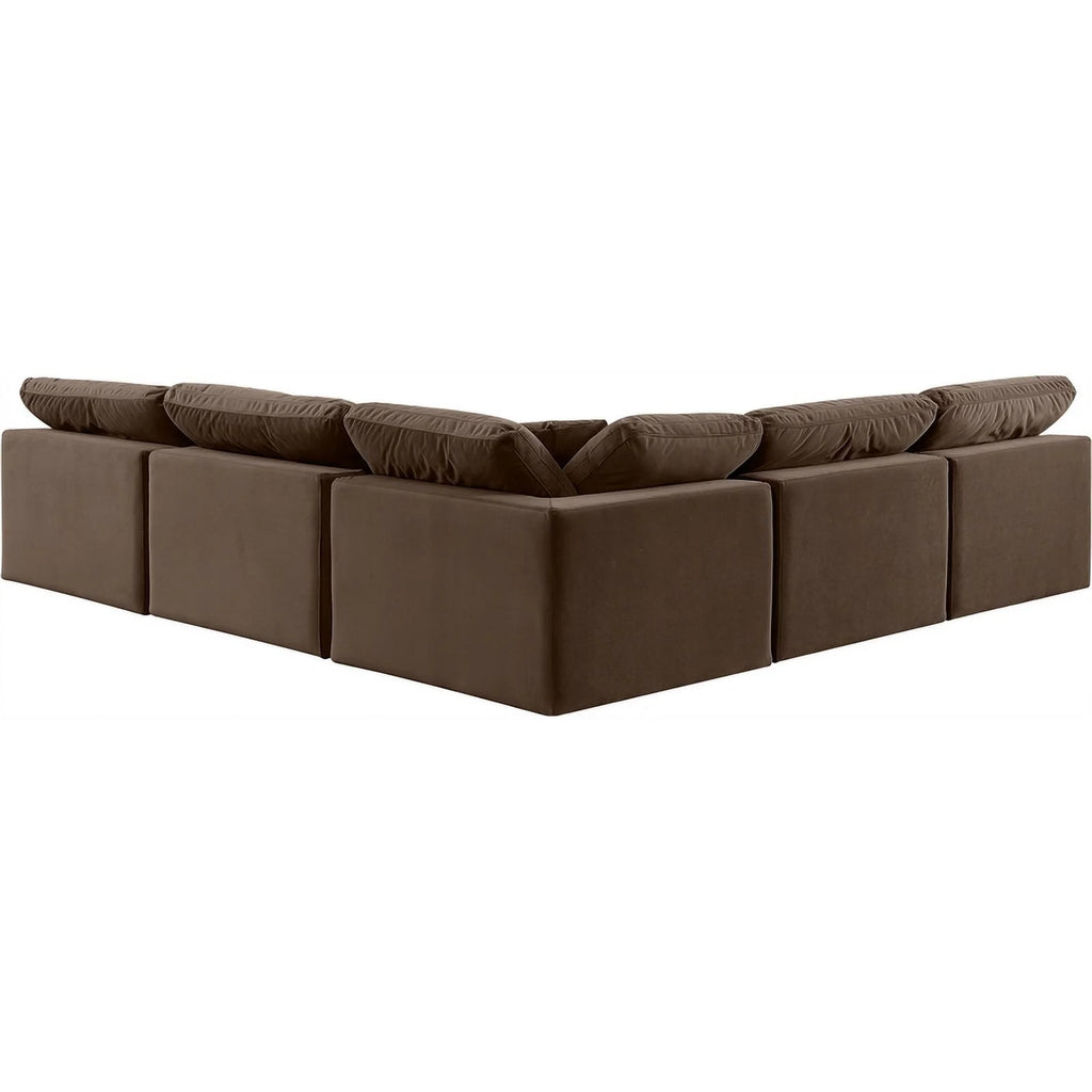 Brown Velvet Modular Sectional D837457