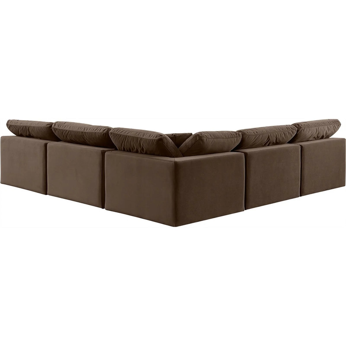Brown Velvet Modular Sectional D837457