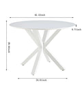 White Mid-Century Round MDF Pedestal Dining Table K677