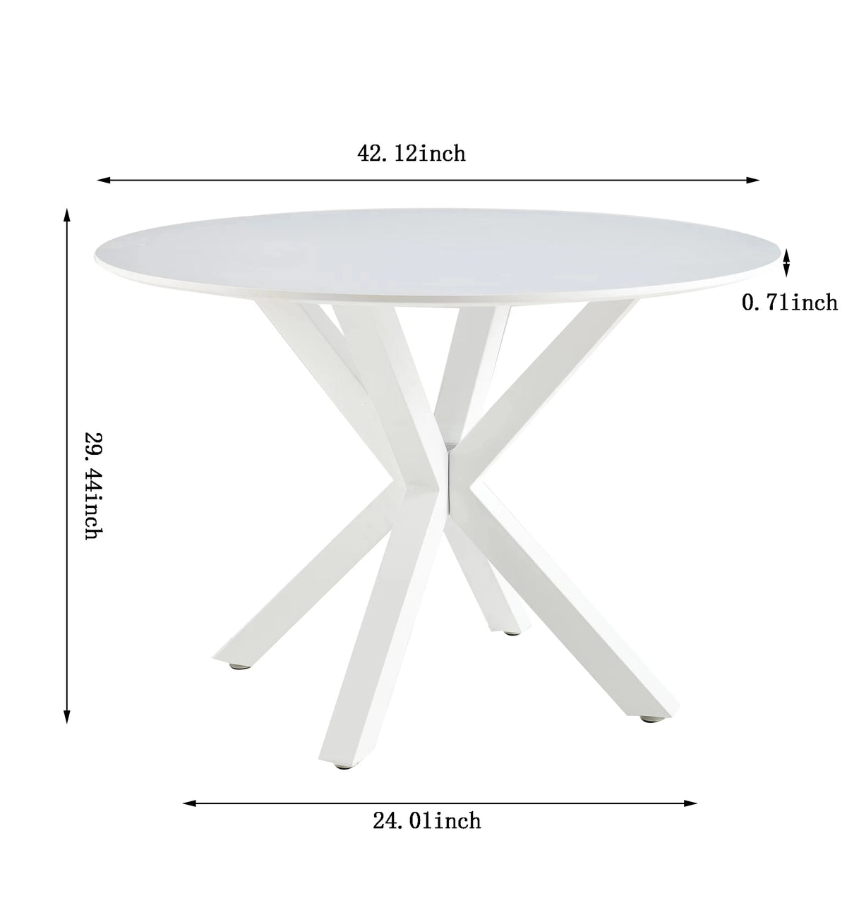 White Mid-Century Round MDF Pedestal Dining Table K677