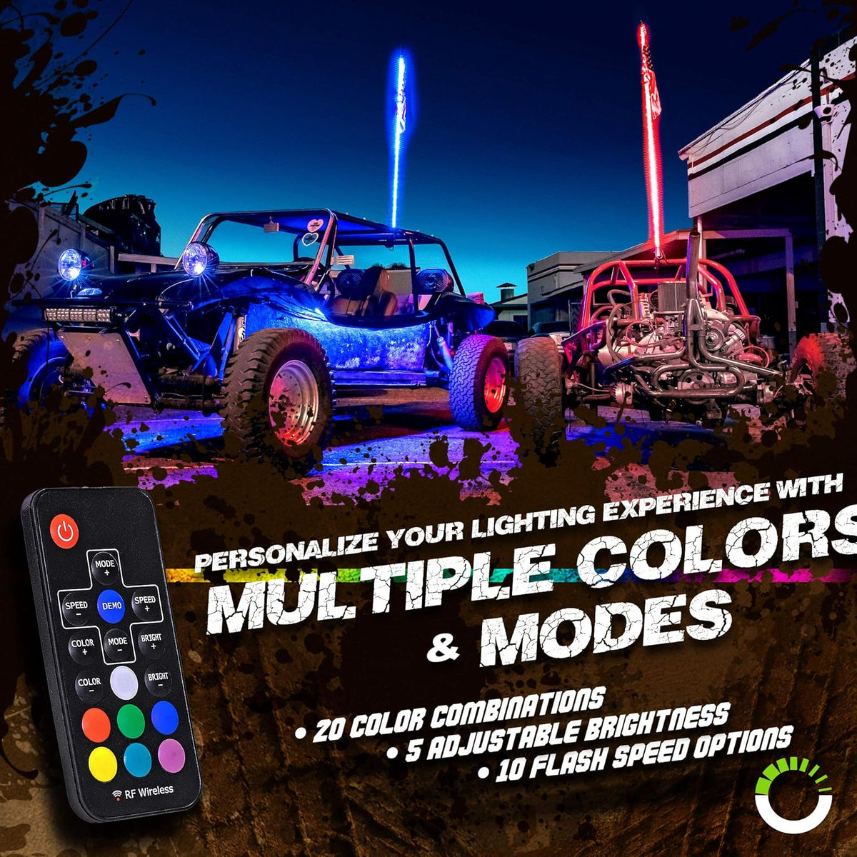 5ft LED Whip Light with RF Wireless Remote S982
