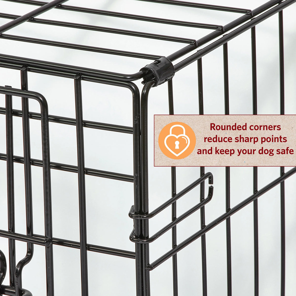 Medium Double Door Folding Metal Dog Crate with Divider Panel Z159528