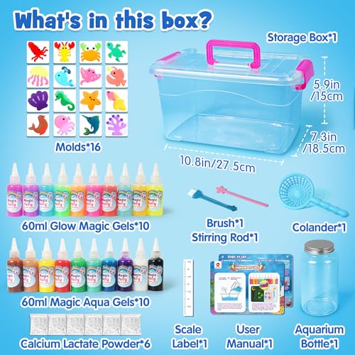 Glow in The Dark Water Gel Kit with Squishy Molds I21756