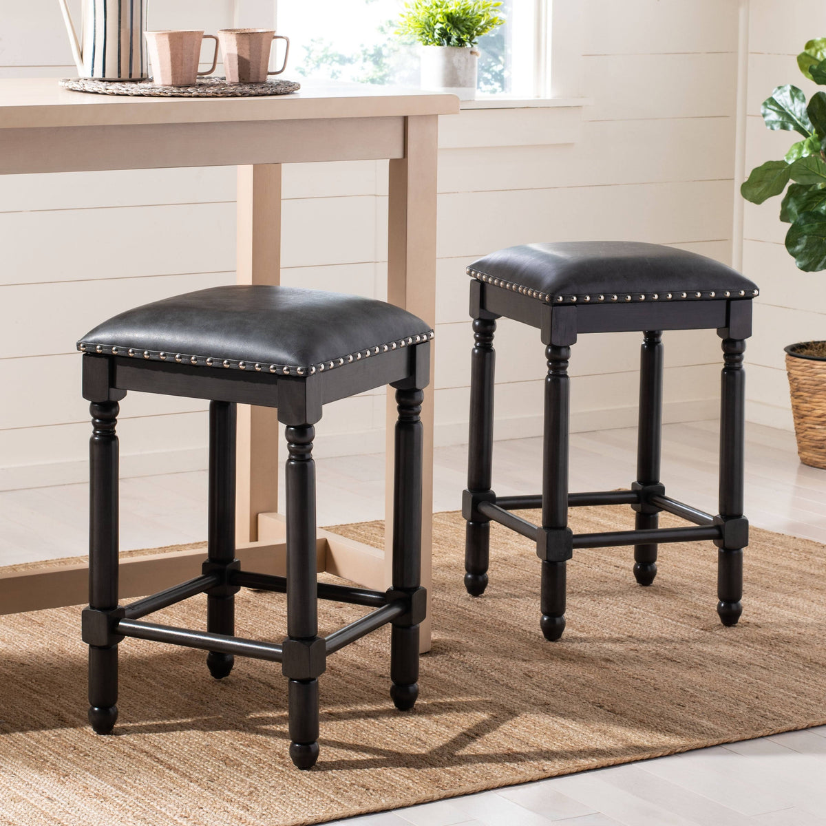 Grey Counter Stool Set of 2 Y4387