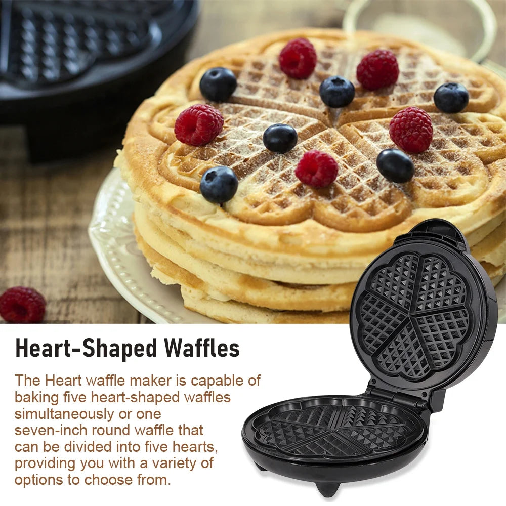 1000W Heart-Shaped Waffle Maker Electric Waffler W677962