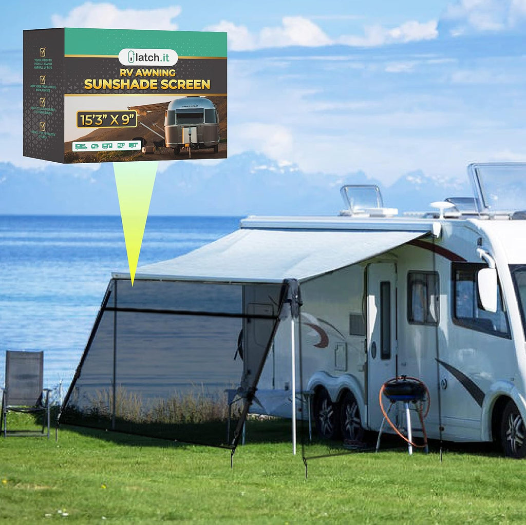 RV Awning Shade Screen 8x15.3’ with Zipper G3214