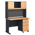 48W Desk with Hutch and Mobile File Cabinet M579