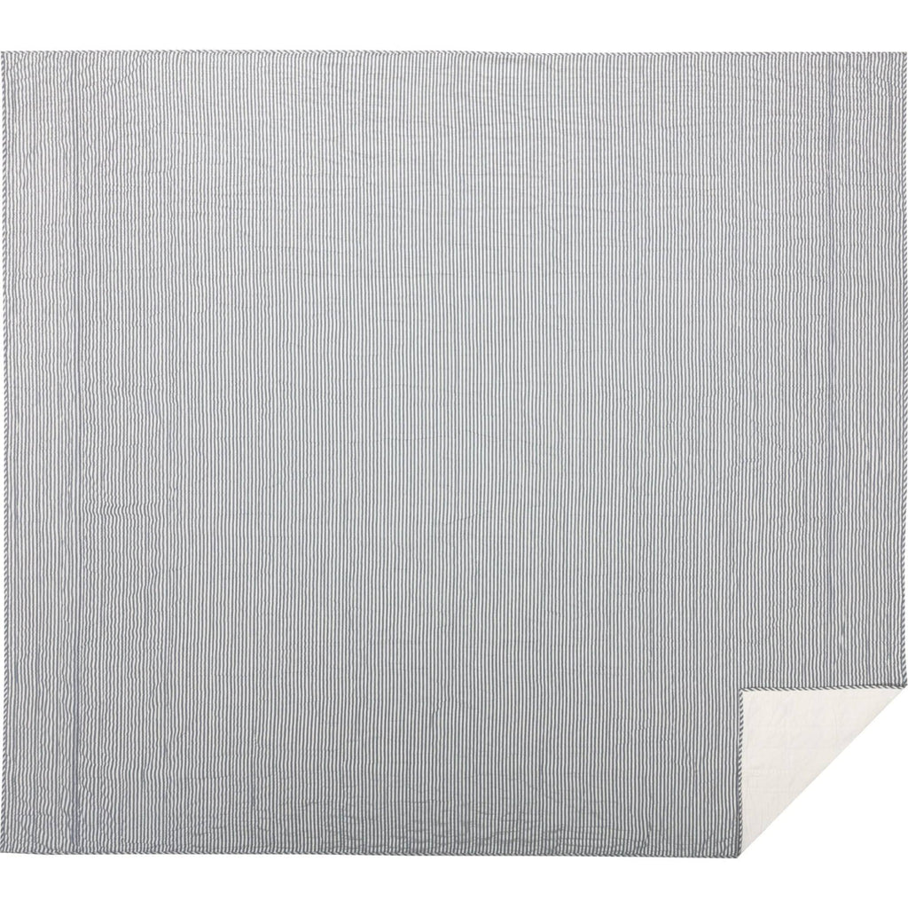 Red Ticking Stripe California King Quilt Coverlet T305228