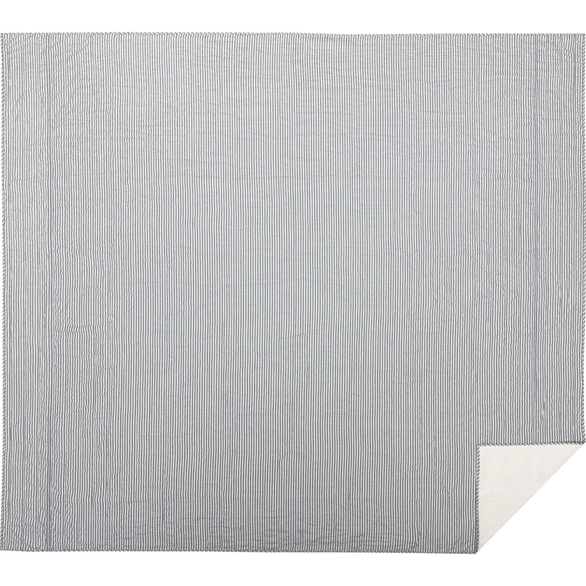 Red Ticking Stripe California King Quilt Coverlet T305228
