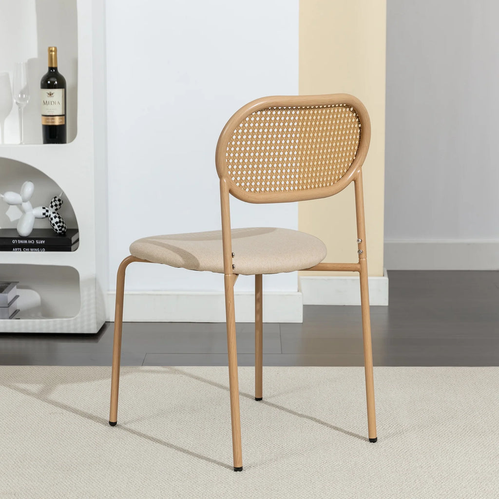 Set of 4 Boho Dining Chairs with Rattan Back E231435