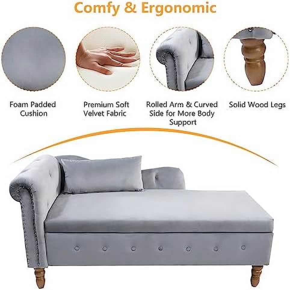 Pink Velvet Rolled Arm Chaise Lounge Bench K900