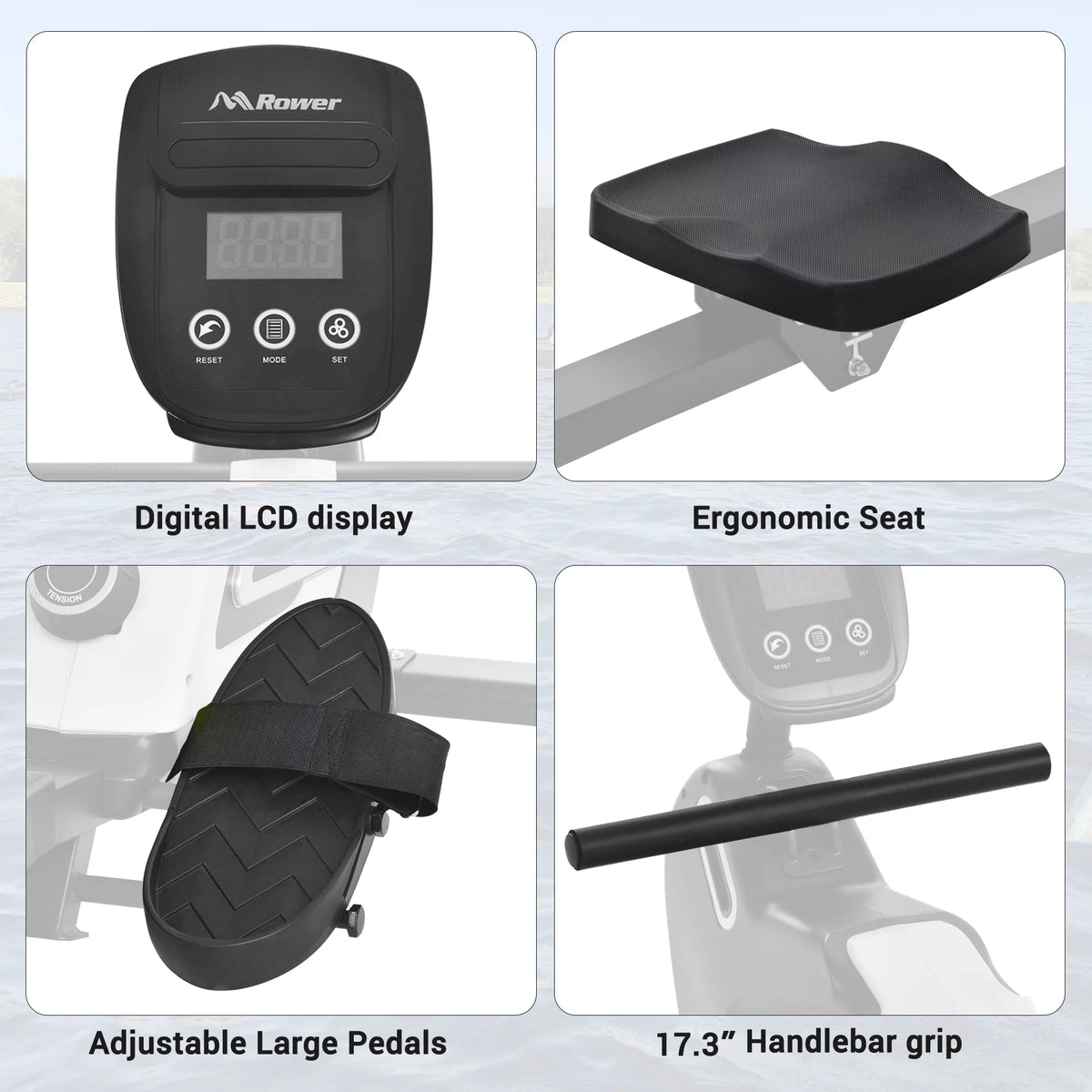 Folding Rowing Machine with 14 Levels of Resistance E301