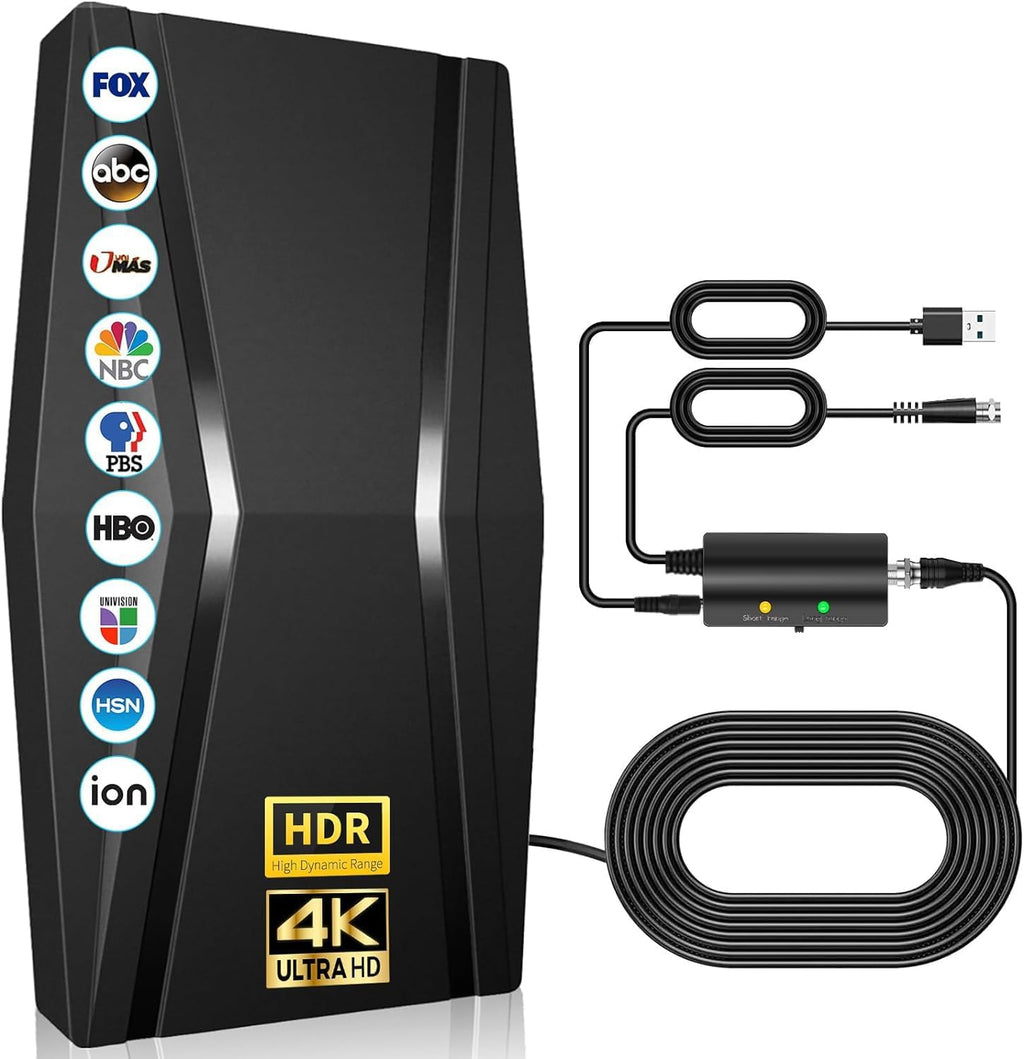 TV Antenna with Amplifier and 42ft Coax Cable G502