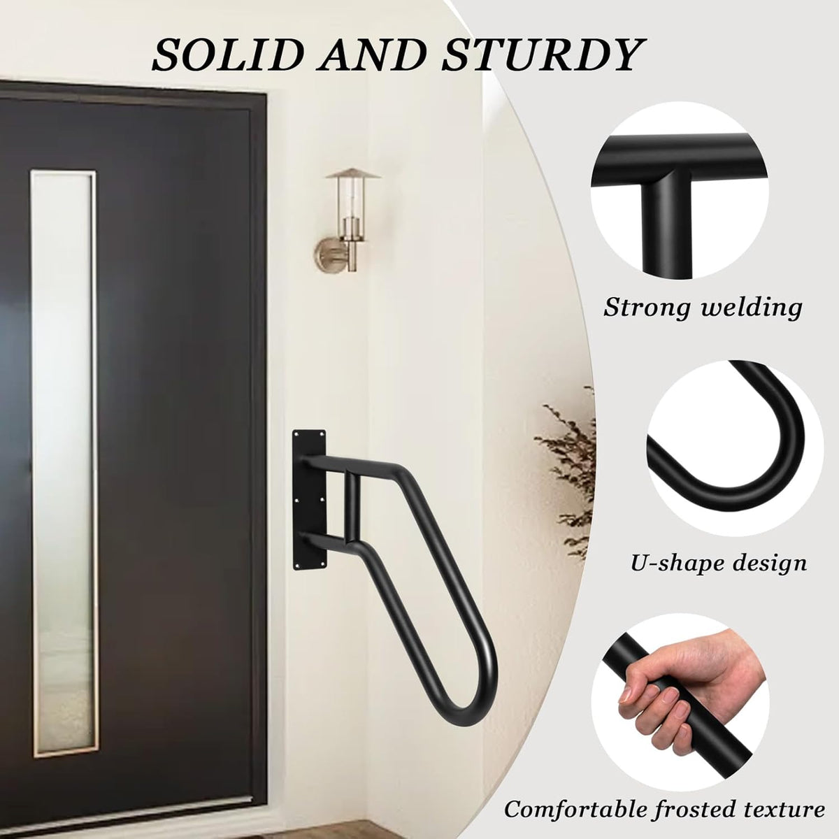 Black Stainless Steel Handrails for Outdoor Steps B644
